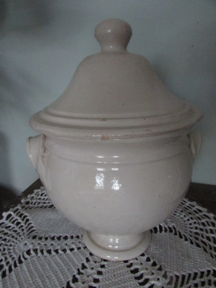 antike kleine Terrine - Keramik - Frankreich - seltene Form - Bild 3 von 4