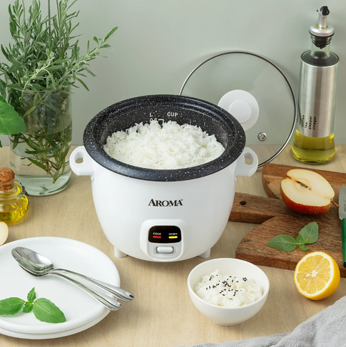 6-Cup Rice Grain Cooker 8X Bonded Granite Coating Durable Pot One-Touch Design - 第 6/7 張圖片