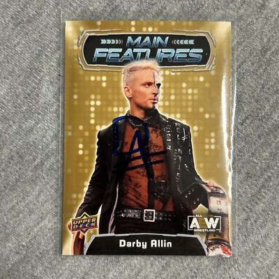 2022 Upper Deck AEW All Elite Wrestling #4 Main Features Darby Allin Gold Signed