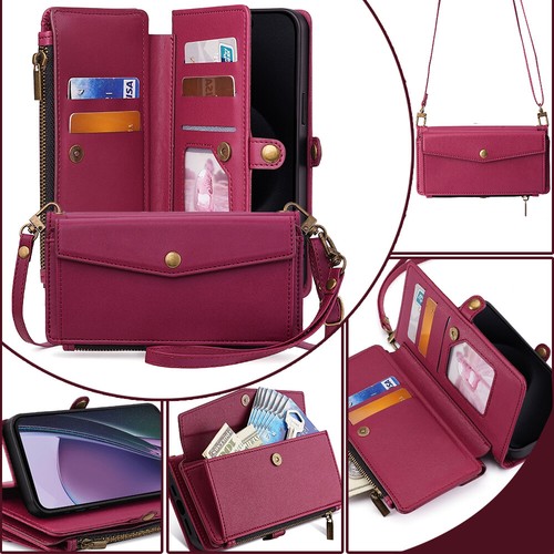 For Motorola G Play/Power/Stylus 5G 2024 stand Shockproof Wallet Case Card Slot - Picture 29 of 43