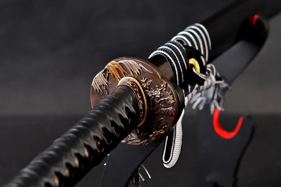 Espada Samurai Japonesa Afilada Katana T10 Plegada Arcilla Templada Hecha a Mano Real Hamon Foto 2 de 4