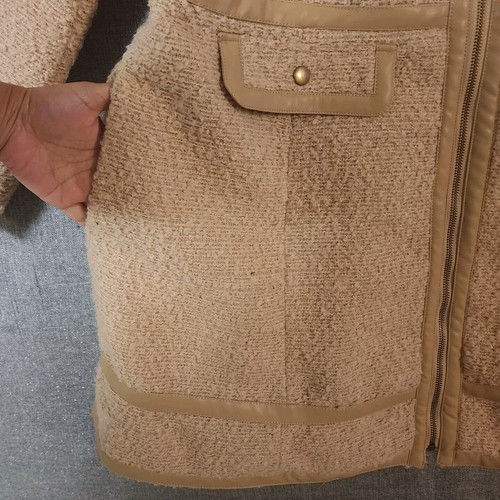 City Chic Winter Escape Coat Buff Beige Neutral Polyester Zipped Size S/16 - Picture 14 of 14