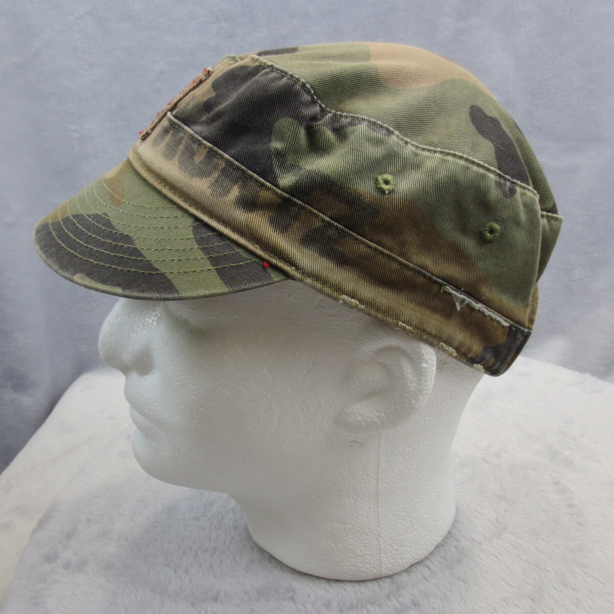 Kurtz Vintage Cadet Cap In Camouflage Print Size M Cadet Cap - Fritz Camo Detail Military – AKurtz.com main image 3