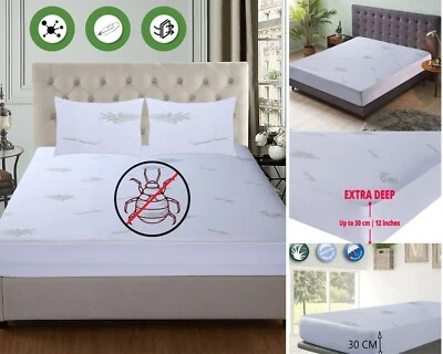 MIA Fresh Bamboo Fitted Sheet Single Double King Fitted Bed Sheet Pillowcase UK