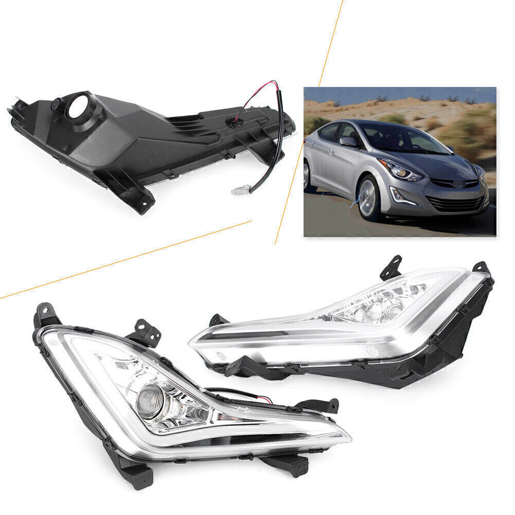 2PCS Car LED Daytime Running Fog Lights Lamp DRL For Hyundai Elantra 2014 2015