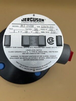 Jerguson MLS-2141BW Horizontal Mount Magnetic Level Switch. 100PSIG, 5A@120V