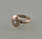 9906002-d Vintage 925er Silver Ring Geometric With White Stone Gr.52