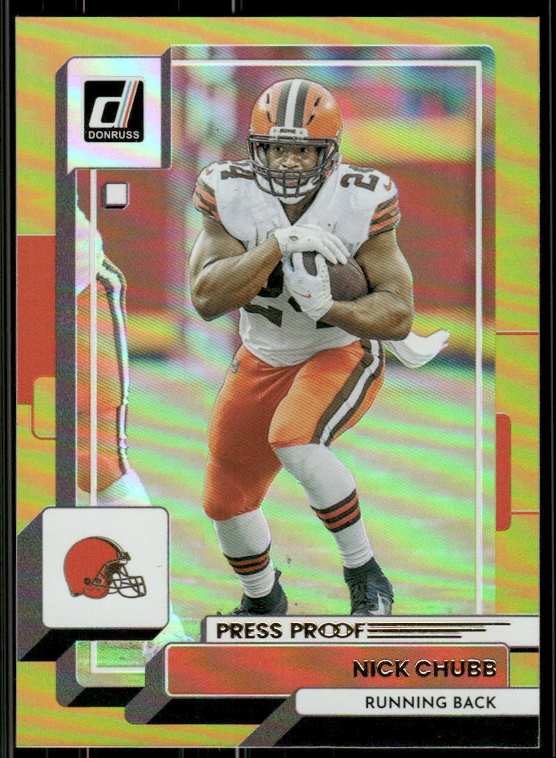 2022 Donruss #210 Nick Chubb Premium Press Proof