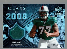 2008 Upper Deck Icons Class of 2008 Jersey Silver #CO7 Jake Long 55/199