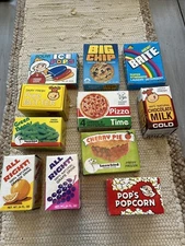 Vintage Lot Of 10 Childrens Pretend Play Cardboard Kitchen Grocery Food Playset