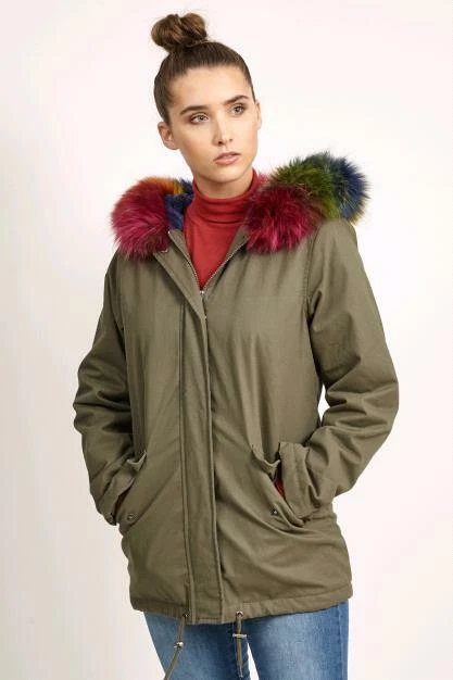 Brave soul top rainbow coat