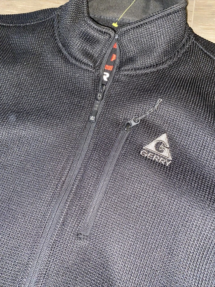 Gerry Gray Heavy Textured Knit Men’s Sz XL Jacket Fleece Lined Full Zip Black - Image 2 of 4