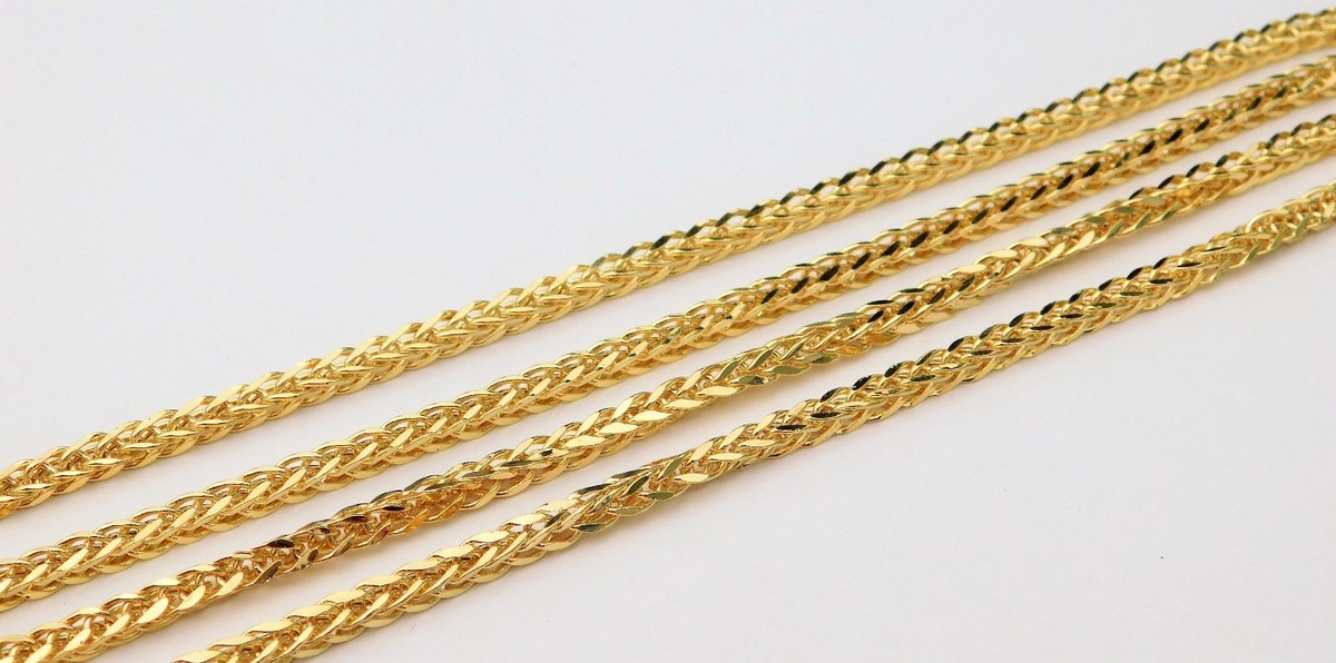 10k Yellow Gold Mans Wheat FoxTail Chain Hollow 7.5 gram 22