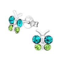Schmetterling Kinder Ohrringe Kristallen 925 Silber MäDchen Ohrstecker Schmuck