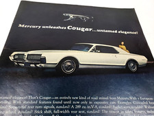 Lincoln Mercury Cougar Vintage 1967 Car Ad Magazine Print Ford Auto