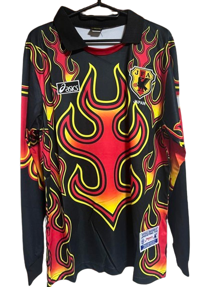 Soccer Japan 1998 World Cup Goalkeeper Red Flame Long Sleeve Soccer Japan 1998 World Cup Goalkeeper Red Flame Long Sleeve