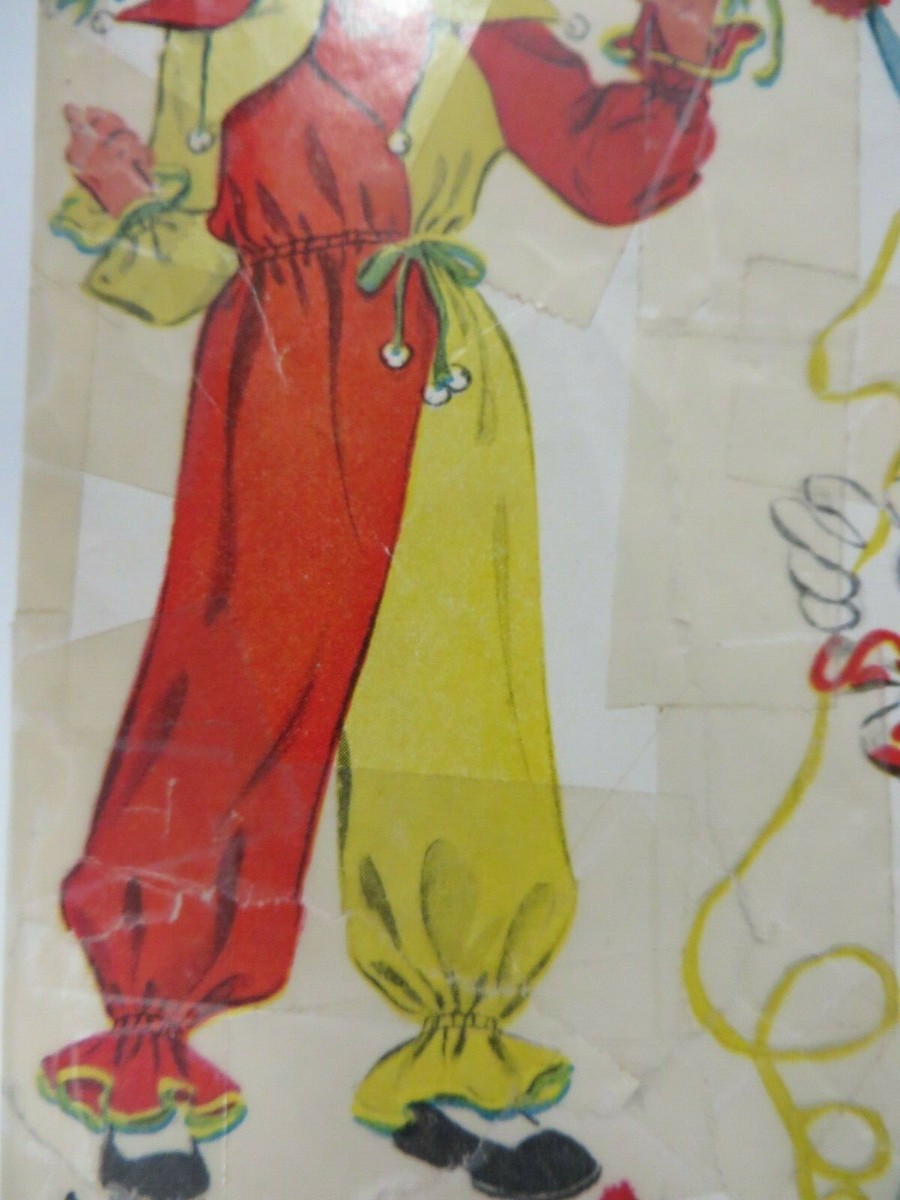 Vintage 40's McCall's 1507 CLOWN JESTER COSTUME Sewing Vintage 40's McCall's 1507 CLOWN JESTER COSTUME Sewing