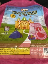 Princess Ball Pitt Tent Girls Kids Playhouse - Pop Up Play Tent