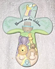 Blessed Are The Children Wall Plaque Noah's Ark CROSS 6.5" x 5" Amscan Inc 