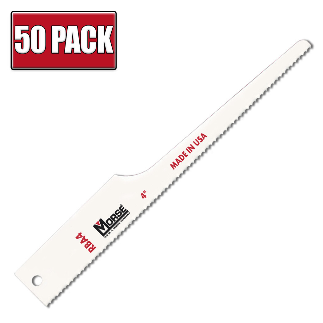 4" x 18 TPI Morse Air Saw Pneumatic Bi Metal Reciprocating Saw Blades - 50 Pack