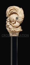 Cockatoo Parrot Head Handle Unique Style Carved Wooden Walking Stick Cane gift