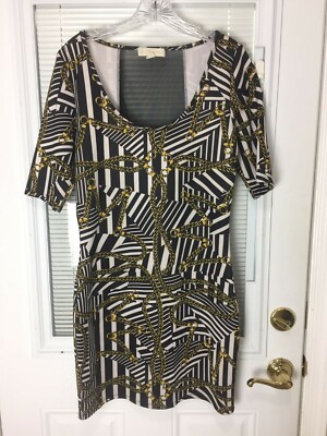 Women's Nicki Minaj Black White & Gold Low Back Mesh Dress Size XL | eBay