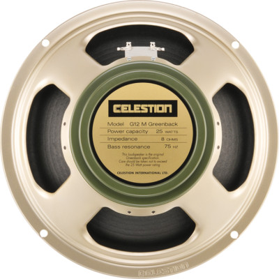 Celestion G12M Greenback 12'' Guitar Speaker - 8 ohm 25 Watts - Made in UK.