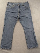 Leivs 517 Jeans Mens Size 38x32 Blue Classic Boot Faded Whiskers 100% Cotton