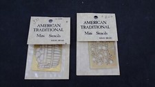 LOT OF 2 AMERICAN TRADITIONAL BRASS STENCILS APPLE TREE  BUSHEL BASKET FULL