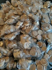 Lot of 500 Eazypower 1" Birch Wood Flat Head Plugs Furniture Buttons