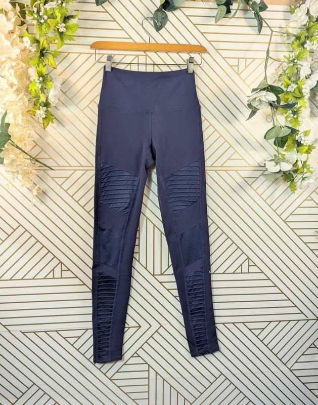 alo-yoga moto high waist mesh running fitness leggings