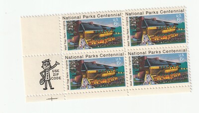 Scott # 1452 US   ZIP BLOCK of 4  Wolf Trap Farm  Free Ship  M/NH  O/G