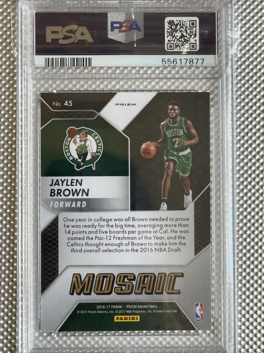 Jaylen Brown 2016-17 Panini Mosaic Silver Prizm RC #45 PSA 9 Mint 