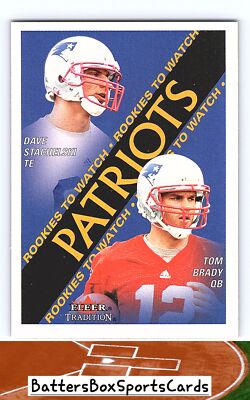 2000 Fleer Tradition #352 Dave Stachelski / Tom Brady RC