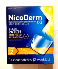 New Nicoderm CQ Nicotine Patches 2-week kit - 14 Patches - 14mg - Exp 07/2027