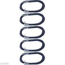 5pack BLACK 10ft foot Right Angle to Straight guitar instrument cable 1/4 cord