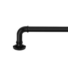 Wrap Around Industrial Curtain Rod  Matte Black  Adjustable 72" to 144"  New