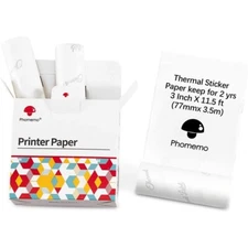 Phomemo 80mm White Square Adhesive Thermal Paper Sticker for Phomemo M03 Printer