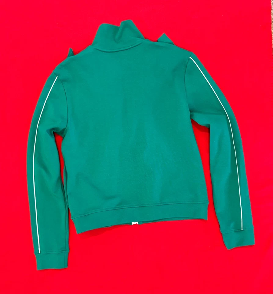 RED VALENTINO Volantes Track Top Jersey Tela Chaqueta Blusa Línea Lateral Alto Verde Foto 3 de 4