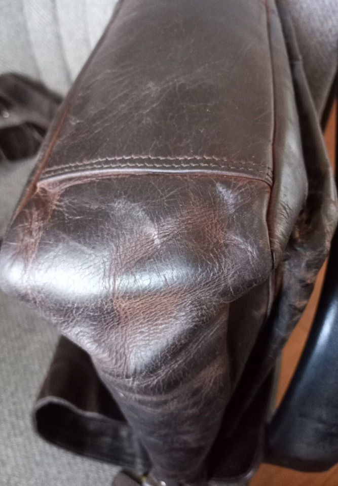 Leather Briefcase Messenger Bag Brown Vintage India Laptop eBay