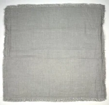 ELISABETH YORK 20"x20" Beige Linen Square Fringe PILLOW SHAM Case NWOT NEW