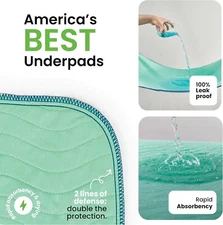 Washable Pee Pads Waterproof Reusable Bed Pad 4 Pack 34"x36" FREESHIP