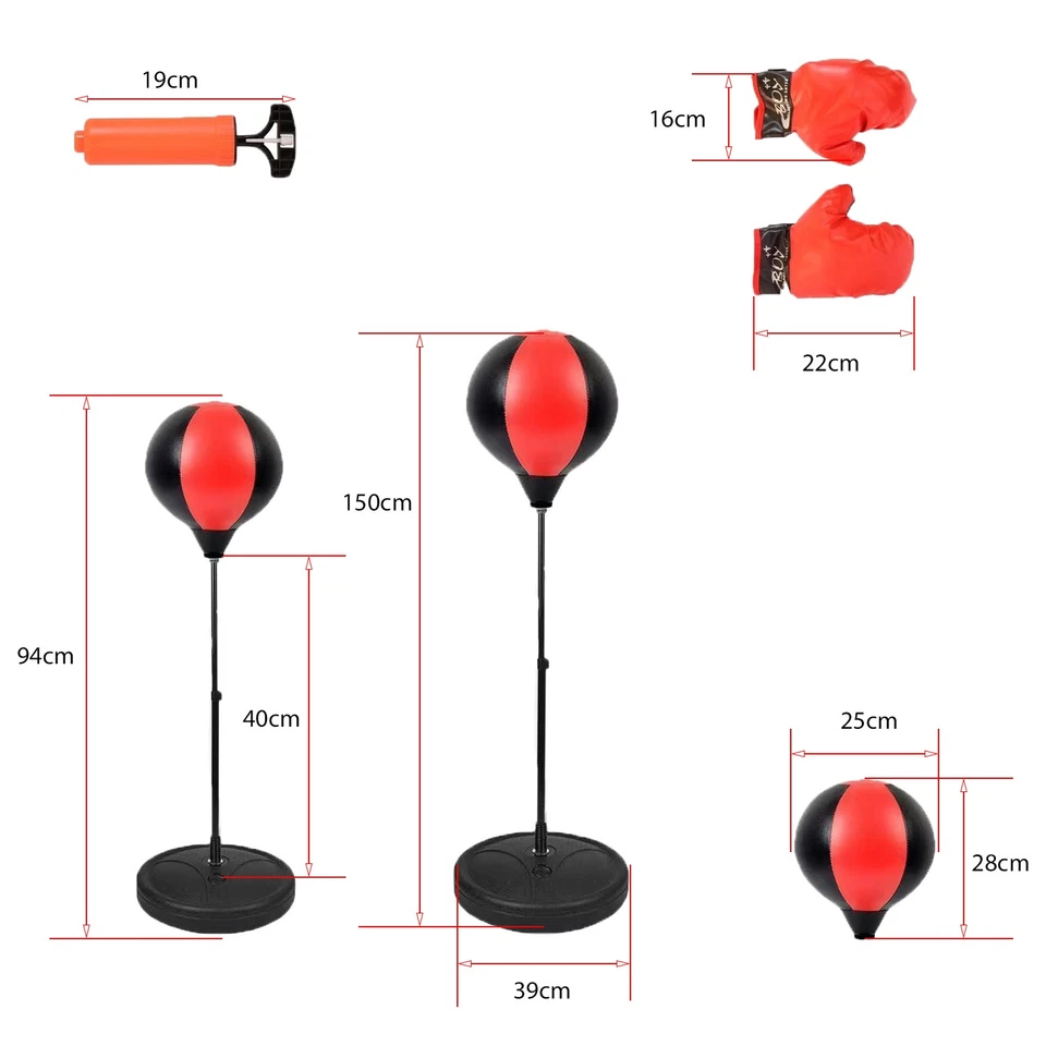 Standboxsack verstellbar Boxbirne Ständer Boxhandschuhe Punching Ball Schlagball - Bild 2 von 4