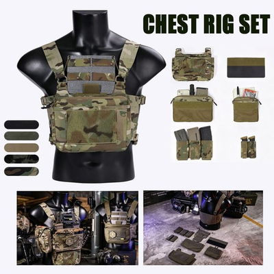 #ad Emerson FRO Style Tactical Chest Rig Set Accessory Bag 5.56mm 9mm Mag Pouch $51.00