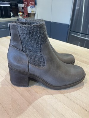 Buckle B-52 by Bullboxer Women Gray Lug Vegan Leather Back Zip Chunky Boot 8