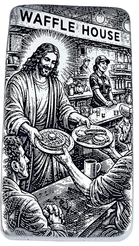 10 ozt 999 Fine Silver Art Bar - BREAKFAST WITH GRACE - ADAMO TECHNE