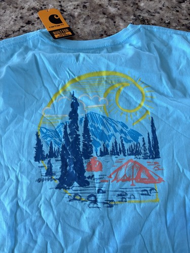 Carhartt Short-Sleeve Pocket T-Shirt - Boys Camping -T. Large Youth 2948 - Picture 7 of 7