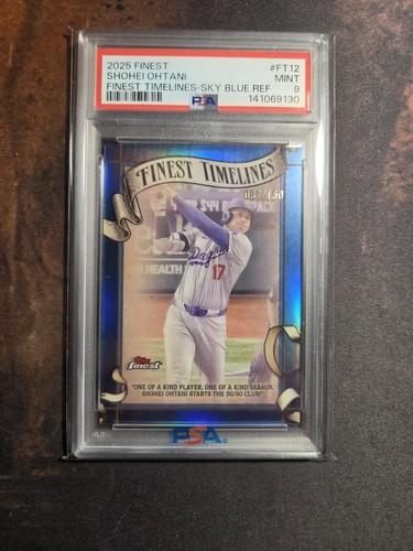 Shohei Ohtani [Sky Blue Refractor] #FT-12 2025 Topps Finest Timelines card