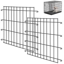 2 Pack Dog Crate Divider Panel for 24 Inch Crates - Adjustable Metal Pet Kenn...