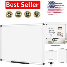 24x18 Inches Magnetic Whiteboard with Aluminum Frame - For Office  School